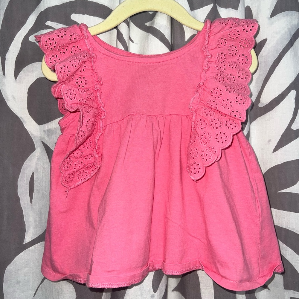 Pink Eyelet Ruffle Top - Picture 1 of 2